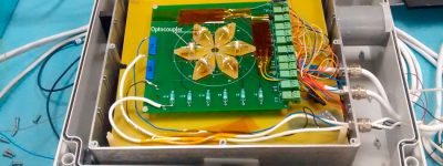 Radiation testing board with six HV optocouplers
